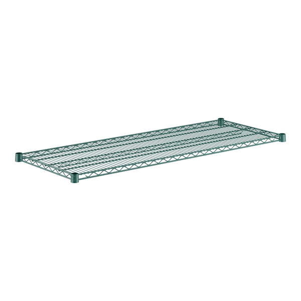 A green wire shelf by Regency.