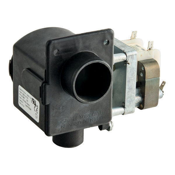 A Perlick 50451 drain valve with a black plastic housing and metal components.