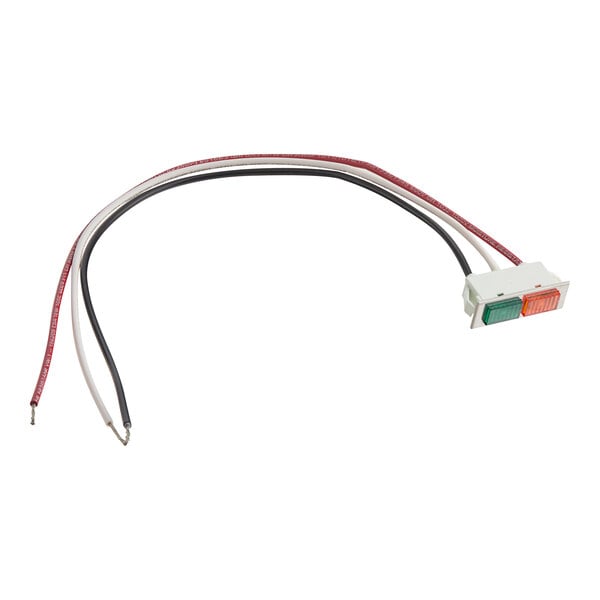 A white and red wire connector with two wires on a Food Warming Equipment light.