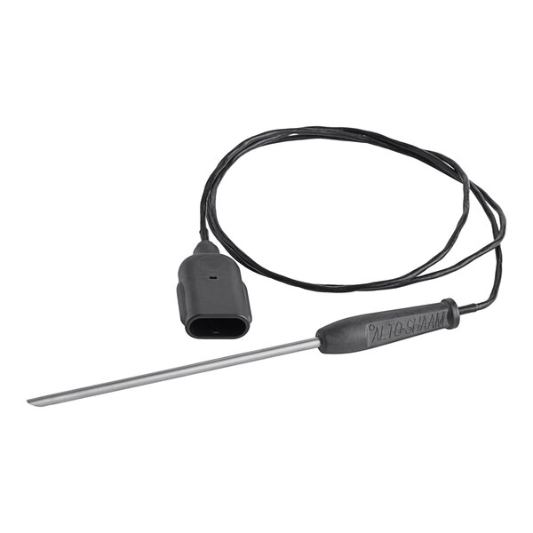 An Alto-Shaam probe with a black and white thermometer and cord.