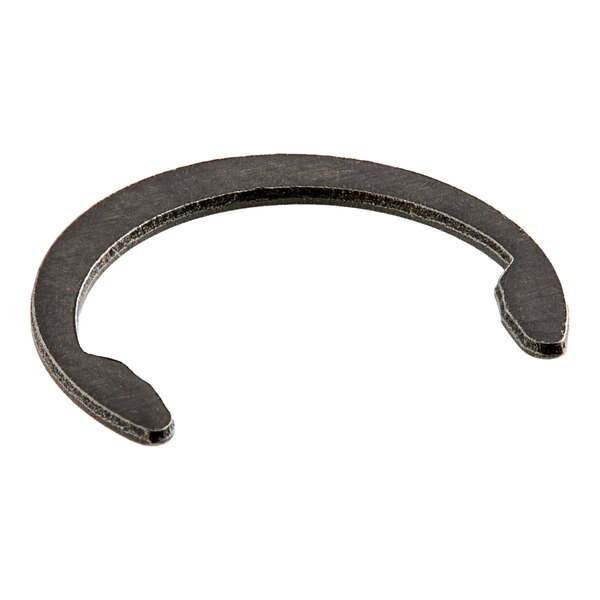 A close-up of a black metal Hobart retaining ring.