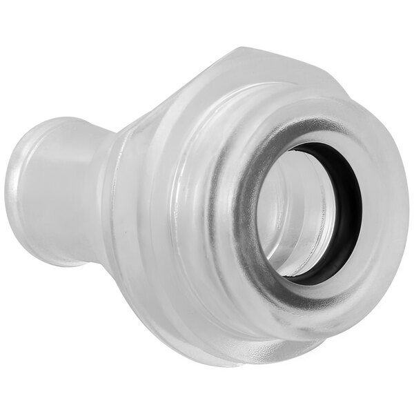 A clear plastic object with a black ring, the Grindmaster-Cecilware CD67AL Socket Mixing Chamber.