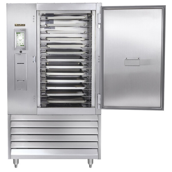 A Traulsen stainless steel blast chiller with a door open.
