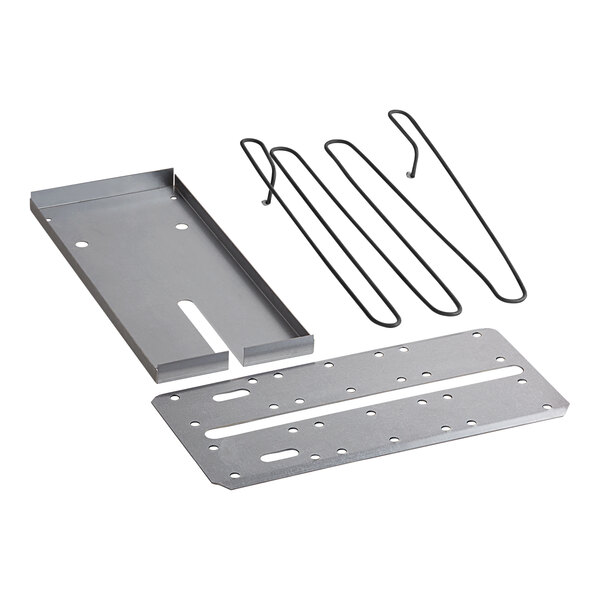 A Vulcan 208v element kit metal plate with black wires and two screws.