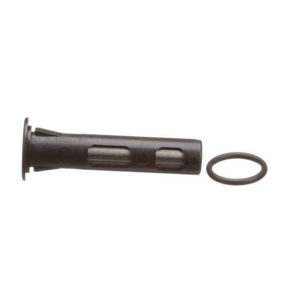 A black plastic dowel with a gasket on the end.