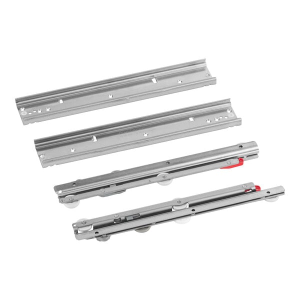A pair of metal drawer slides for use with Continental Refrigerator equipment.