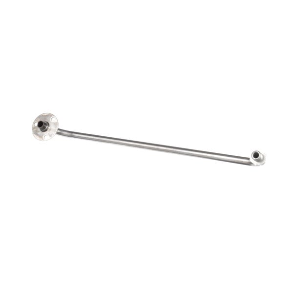 A stainless steel Bunn sprayhead tube with a hole in the middle.