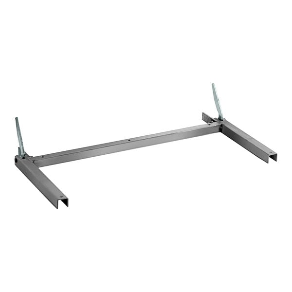 An American Range metal frame with two metal legs and a long metal bar.