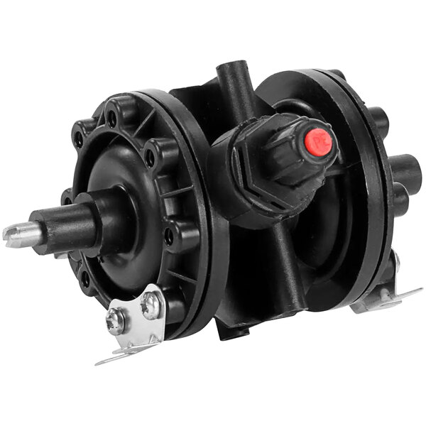 A white Fagor Tensoac.N dispenser valve with a black circular object and red button.