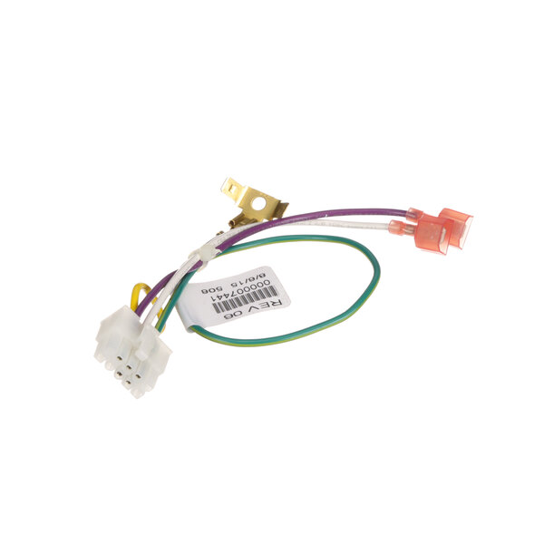 A white wiring harness with dual cables for a Manitowoc Ice machine.