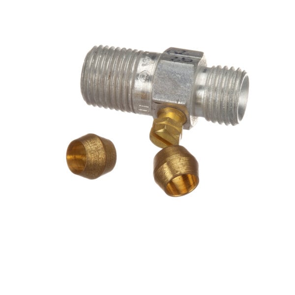 A Vulcan pilot valve with a brass threaded pipe and two brass nuts.