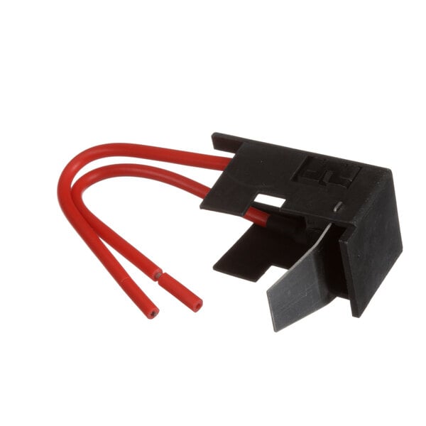 The black and red Victory hinge switch connector with wires.