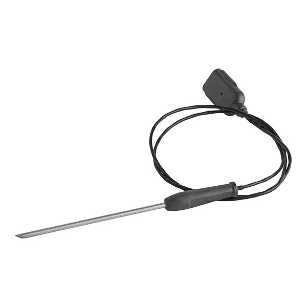 An Alto-Shaam food probe assembly with a black and grey thermometer and black handle.