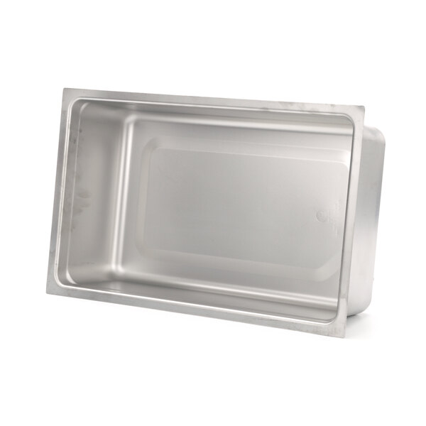 A Randell stainless steel pan with a lid on a white surface.