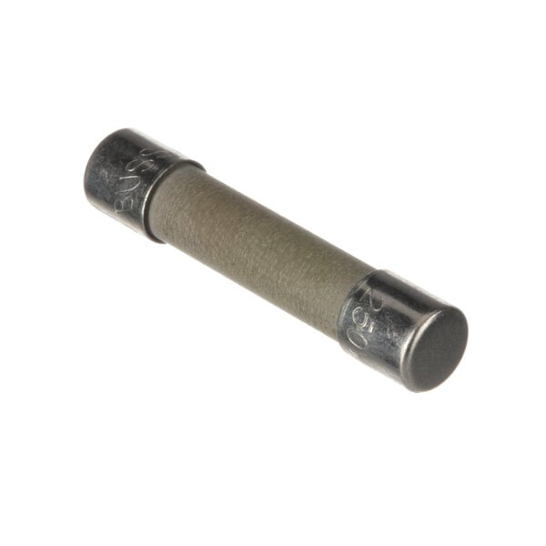 A close-up of a Metro 4 Amp Fuse with a metal cap.