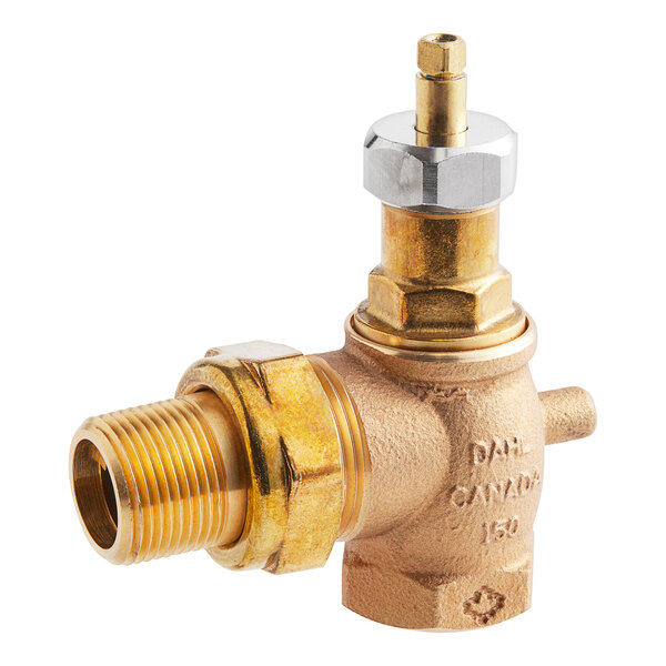 A Cleveland brass steam valve with a gold plated nut.