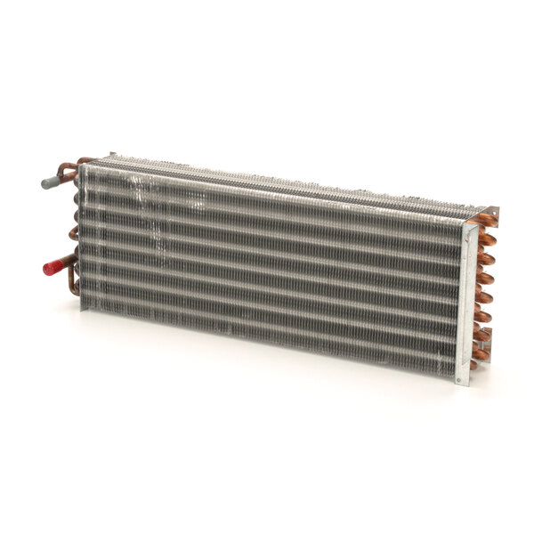 A Delfield uncoated evaporator coil with copper tubing.