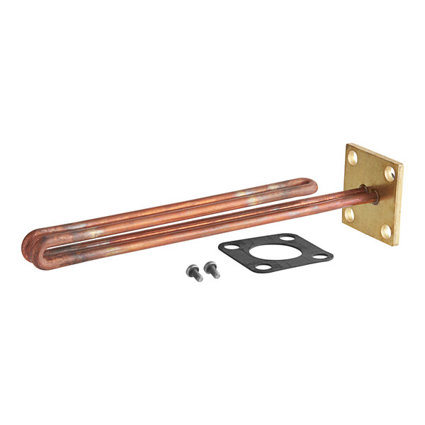 A copper Hatco heating element with screws and bolts.