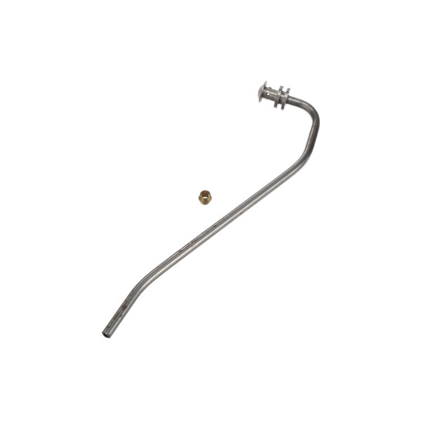 A metal pipe with a brass nut on it.