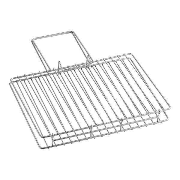 A Pitco metal fryer basket with a wire handle.