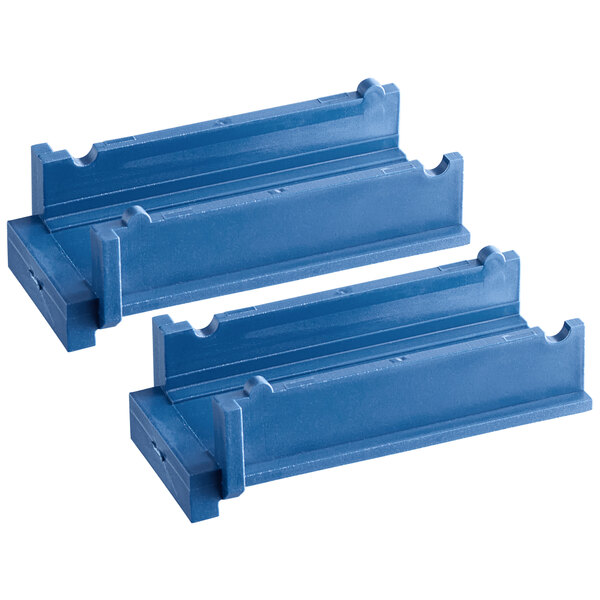 Two blue plastic Edlund can opener inserts.