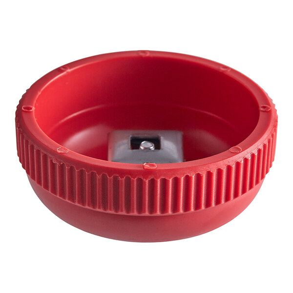 Red plastic Cleveland steam valve knob.