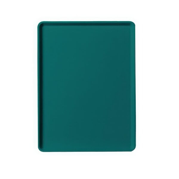 A teal Cambro dietary tray on a white background.