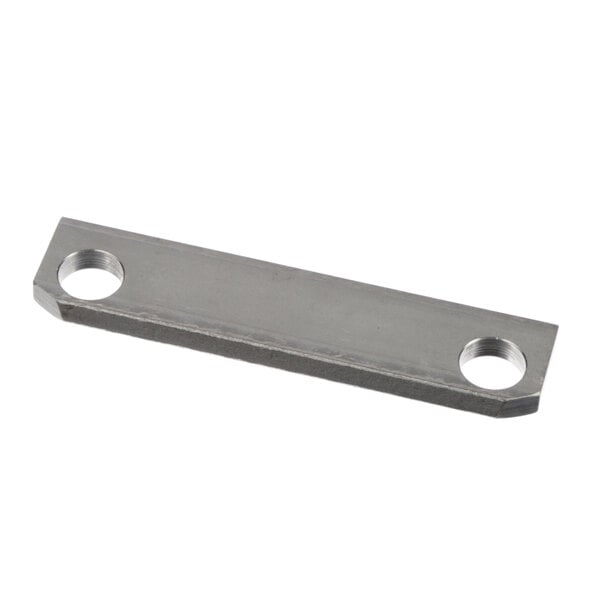 A stainless steel Middleby Marshall pivot plate with two holes.