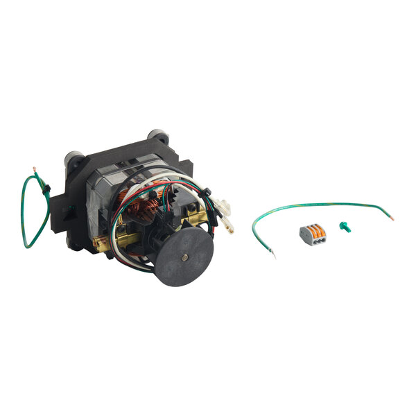 A Vitamix 15287 120v motor assembly with attached wiring and additional small components.