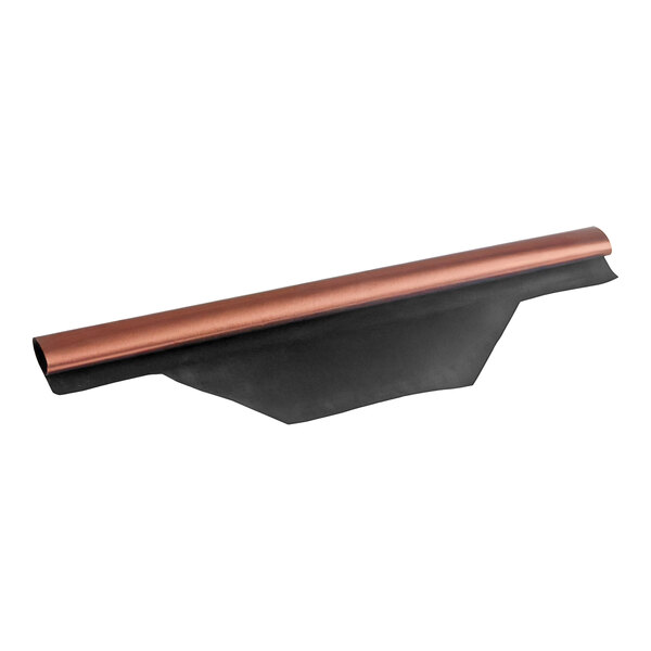 A black and brown metal tube with a handle.