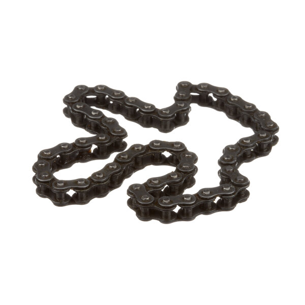 A Middleby Marshall drive chain with black and metal links on a white background.