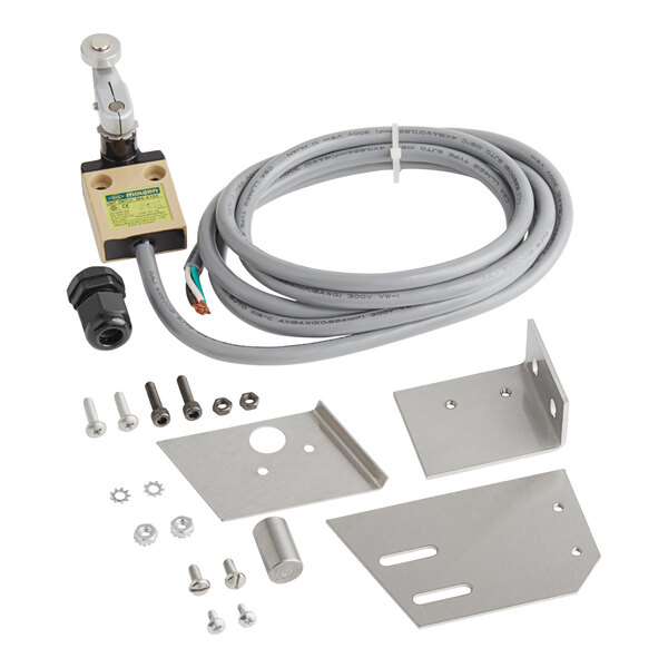 A Cleveland kit with a grey cable and screws for a steam equipment part.