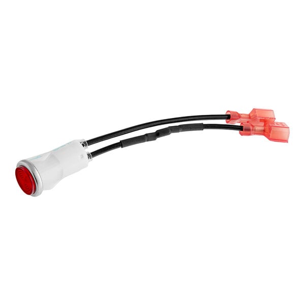 A Blodgett red indicator light with wires.