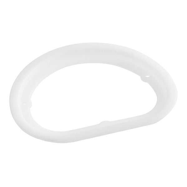 A white silicone circle shaped gasket.