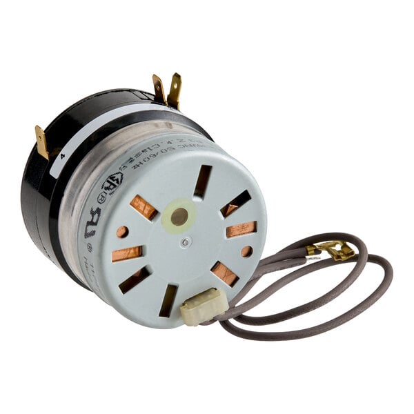 A round 60-minute timer with electrical connectors and attached wires, designed for use with 240V appliances.