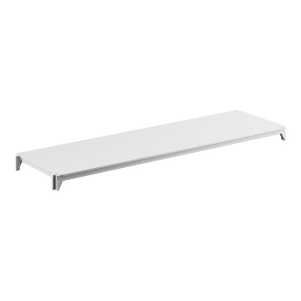 A white rectangular shelf with a white background.