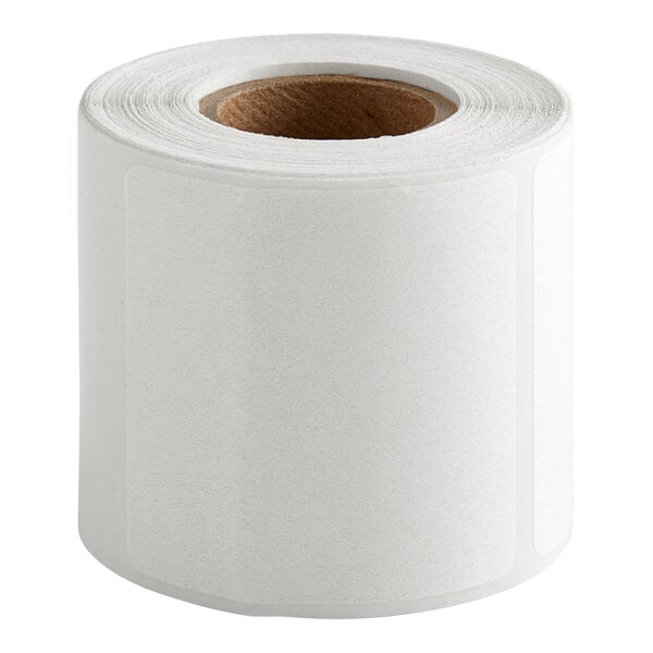 A roll of white Noble Products dissolving labels.