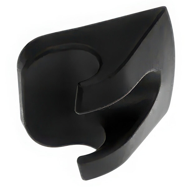 A black plastic hand-shower holder with a curved design.