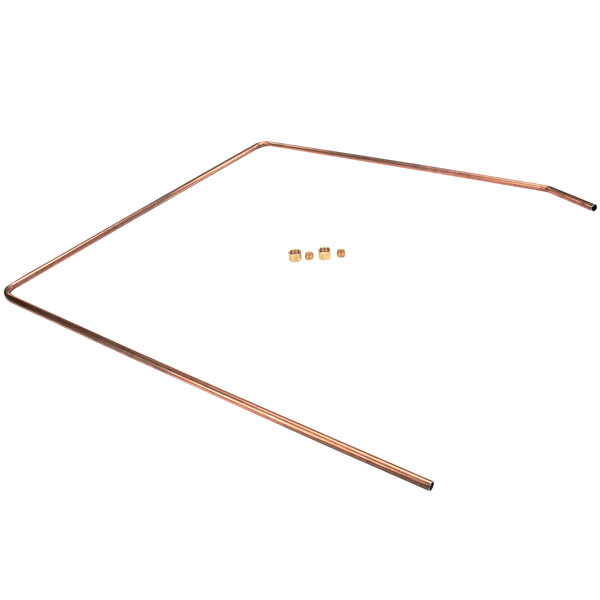 A copper tubing kit with brass connectors and nuts.