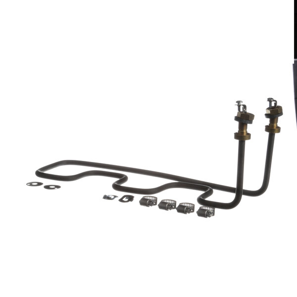 A Federal Industries drain pan heater with a black wire and metal parts.