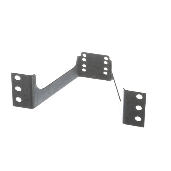 A Beverage-Air metal bracket with holes on the side.