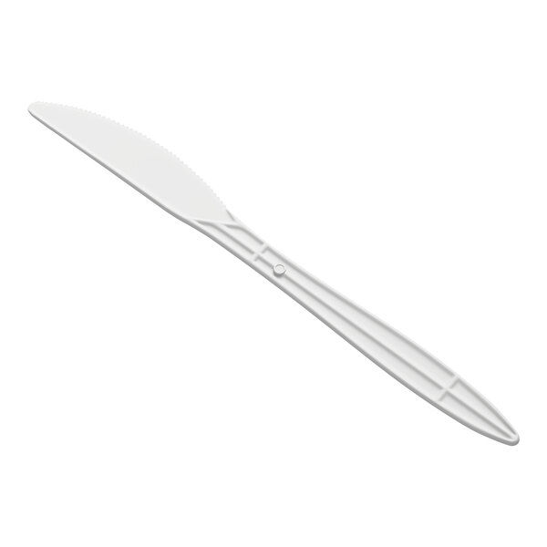 Choice 6 1/2" Medium Weight White Polypropylene Plastic Knife - 1,000/Case