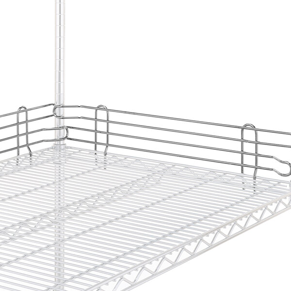 A Metro Super Erecta chrome wire ledge on a wire shelf.