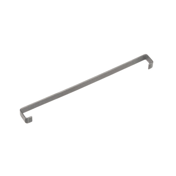 A long metal bar with a handle on a white background.