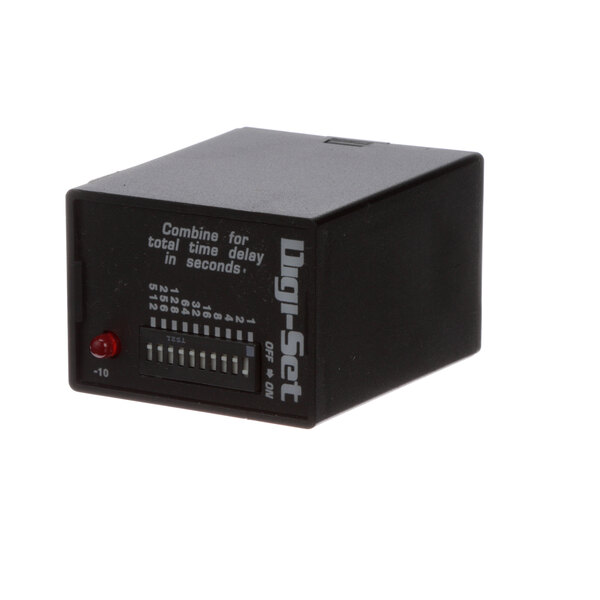 A black Stero timer with a red button.