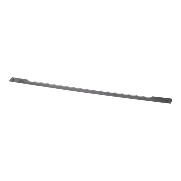 A long, narrow saw blade with pins at each end, designed for use with Doyon baking equipment.
