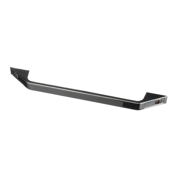 A black metal handle with a rectangular shape.