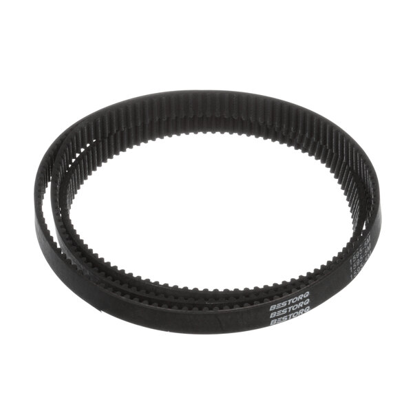 A black Insinger drive belt with white text on it.