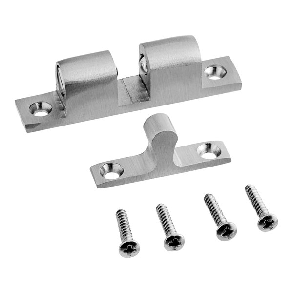 A stainless steel Alto-Shaam LT-2040 ball latch and screws.