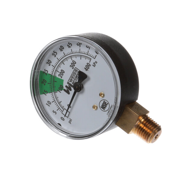 A close-up of a Stero pressure gauge.